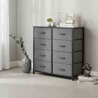 Levede Chest of Drawers Storage Cabinet Tower Dresser Tallboy 8 Drawer Grey