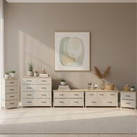 Levede Chest of Drawers Storage Cabinet Tower Dresser Tallboy Drawer Beige