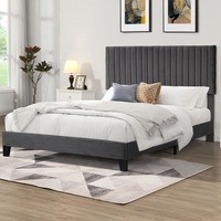 Levede Bed Frame Double Queen Velvet Mattress Base Platform Wood Headboard