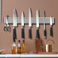 Toque Knife Holder Block Magnetic Wall Mounted Tools Rack Stainless Steel 40cm