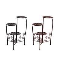 Levede Plant Stand Outdoor Indoor Metal Flower Pots Rack Corner Planter Shelf
