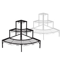 Levede Plant Stand Outdoor Indoor Metal Flower Pots Rack Corner Planter Shelf