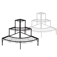 Levede Plant Stand Outdoor Indoor Metal Flower Pots Rack Corner Planter Shelf