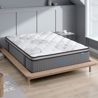 Dreamz Spring Mattress Euro Top Double Bed 5 Zone Pocket Medium Firm Memory 35cm