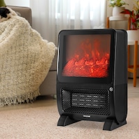Spector Space Heaters Electric Portable Instant Fireplace Heater 3D Flame 2000W