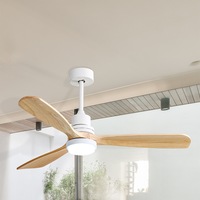 Spector LED Ceiling Fan with Light Remote 52'' DC Motor Walnut Blades 2 Rod