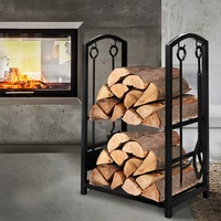 Traderight Firewood Rack 4 Fireplace Tool Log Wood Steel Large Holder Storage