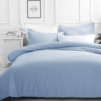 Plain Blue Quilt Cover Solid Blu Fog Duvet Cover set ( Queen / King / Super King /Single / Double )