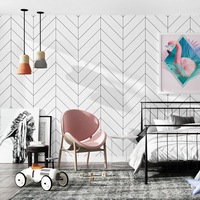 Black White Wallpaper Herringbone Wallpaper Water-resistant (10M Roll)