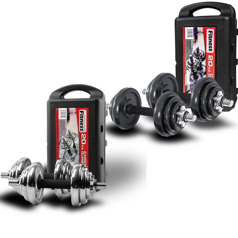 20KG Dumbbell Set Weight Dumbbells Home Gym Training Fitness BarBell Equipment Case Australia