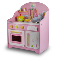 Wooden Kids Kitchen Toy Pretend Play Set Toddler Children Cooking Home Cookware