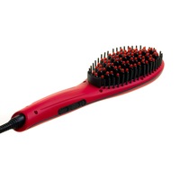 Cabello Deluxe Hot Brush Hair Straightener - Matt Red