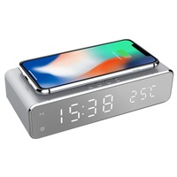 Wireless Charger LED Digital Display Desk Alarm Clock