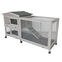 Flyline Bunny House Rabbit Hutch Guinea Pig Cage on Wheels