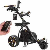 KASA Electric Golf Buggy Golf Trolley Motorised 12V 36AH Remote Control Aluminum Foldable 18 Holes Caddy