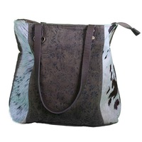 Flowery Leather Cowhide Bag