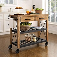 Wooden Wheely Butlers Trolley