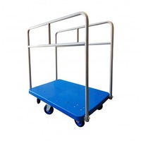 TCS 600kg Industrial Dual Side Handle Platform Trolley w/ Silent Rubber Wheels