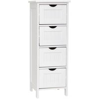 Maine 4 Tier MDF Wood Storage Drawers in White 81cm