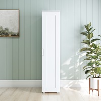 Montreal Single Door Tall Cupboard Cabinet in White