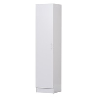 Single Door 5 Tier Cupboard Cabinet in White 180cm