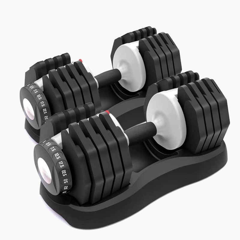 ATIVAFIT 2x 25kg Adjustable Dumbbell Set Weights Dumbbells Home Gym Fitness Hand