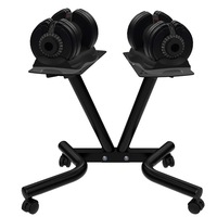 ATIVAFIT 2x 32.5kg Adjustable Dumbbell Set Weights Dumbbells Home Fitness Stand