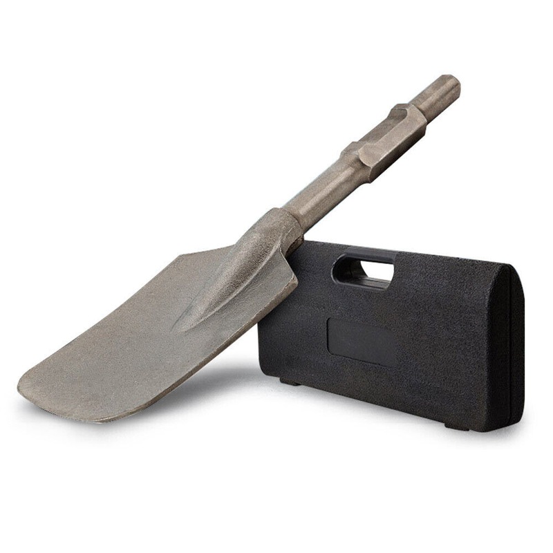 BAUMR-AG 140mm Square-Tipped 30mm Hex Clay Spade Jackhammer Chisel with Bonus Carry Case Baumr-AG Australia