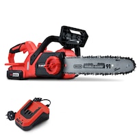 Baumr-AG 20V Cordless Electric Chainsaw 12" Wood Tree Cutter Pruner Chain Saw 4Ah Battery & Charger