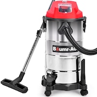 BAUMR-AG 30L Cordless Wet & Dry Vacuum Cleaner Kit, with 4Ah battery and Charger, Blower, HEPA Filter, Accessories, Stainless Steel, for Car, Home, Garage