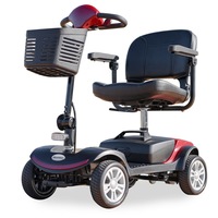 EQUIPMED Folding Electric Mobility Scooter Motorised Portable Compact 4 Wheel, Senior Elderly Aid