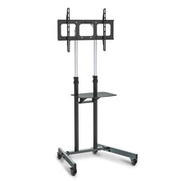 FORTIA TV Stand Mobile Mount 37-70 Inch Tall Universal Rolling Trolley Black 65"
