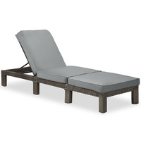 LONDON RATTAN Outdoor Sun Lounge, 5 Reclining Positions, Grey