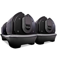 PROFLEX 2 x 25kg Adjustable Dumbbell Set Weights Dumbbells Home Gym Fitness Pair