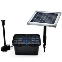 PROTEGE 5W Solar Fountain Submersible Water Pump Pond Kit with Eco Filter Box