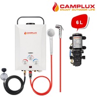 CAMPLUX Portable Gas Hot Water Heater With 6L Pump Hot Water System Outdoor Caravan