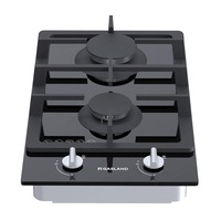 GASLAND chef 30cm Gas Cooktop 2 Burners Black Glass Build-in Cooking Stove Hob AU Plug