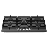 GASLAND chef 90cm Gas Cooktop GH90BF Black Glass 5 Burners Gas Stove NG LPG Available AU PLUG