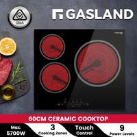 GASLAND chef Ceramic Cooktop 60cm 3 Burners Electric Cooktop Kitchen Touch Control
