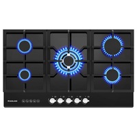 GASLAND chef Gas Cooktop 5 Burners Glass Burner Cooktop Stove Knob NG LPG 90CM