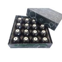 16 x Black 8 Pool Snooker Billiards Balls 2 inch (Bulk Buy for pubs and clubs)