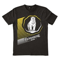 Bundy Bundaberg Rum Mens Striped T Shirt Iconic Bundaberg Bear Logo