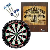 Dart Board and Cabinet Set Ned Kelly Bushranger with TX290