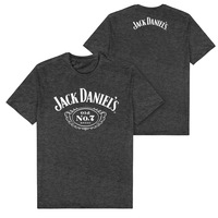 Jack Daniels Cartouche Logo Charcoal Marle Tee T-Shirt