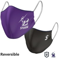 Melbourne Storm NRL Large Adult Reversible Washable Face Mask