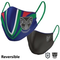 New Zealand NZ Warriors NRL Large Adult Reversible Washable Face Mask