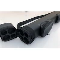 Pool Snooker Billiard Cue Stick Case Holds 2 Cues with Zip Compartments & Strap