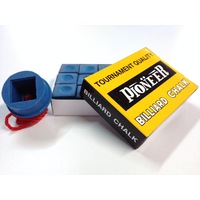 Pool Snooker Billiard Cue Tip Table Blue Chalk + Blue Chalk Holder