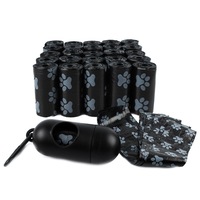 1000pc Paws & Claws Pet Doggy Clean Up Bags Dog Waste Poo Bag w/ Dispenser Black