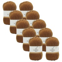10x Malli Blend Basic 100g Acrylic/Polyester Yarn Knitting/Crochet Footy Brown